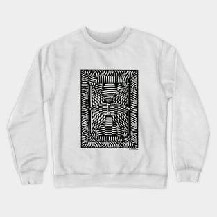 Black and White  Abstract Surfer Crewneck Sweatshirt